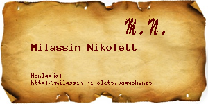 Milassin Nikolett névjegykártya