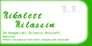 nikolett milassin business card